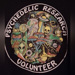 Psychedelic Black Hoodue Womens Sm